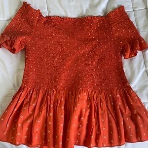 Off the shoulder ruffled floral top